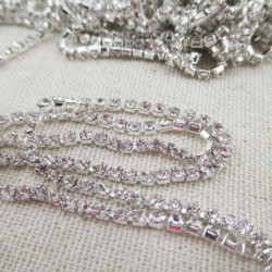 Diamant Storlek 2mm Kostym Applique Strass Klo Trim Kedja Bröllop Dekoration Diamant Kedja Kläder Tillbehör