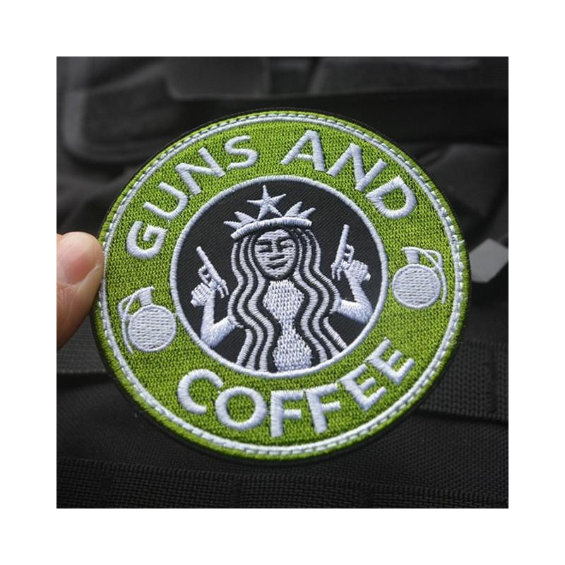 Taktisk Guns Och Kaffe Moral Militär Broderade Lappa Militär Armbindel Trasa Plåster Mode Emblem