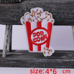 Year 1 St Popcorn Mat Järn På Broderade Lappa För Trasa Tecknad Serie Bricka Plagg Applikationer Diy