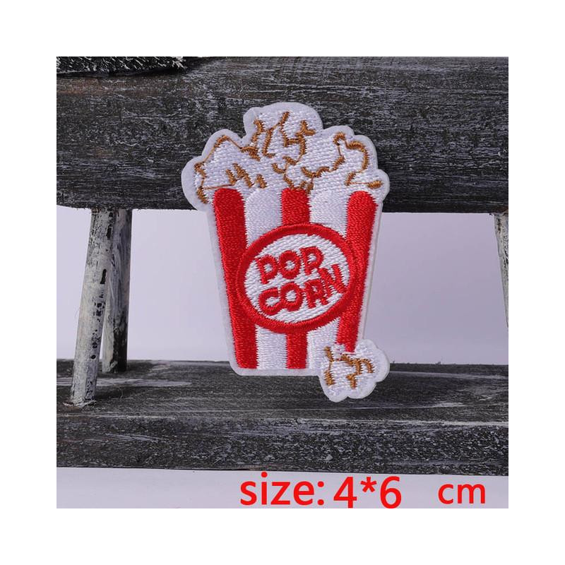 Year 1 St Popcorn Mat Järn På Broderade Lappa För Trasa Tecknad Serie Bricka Plagg Applikationer Diy