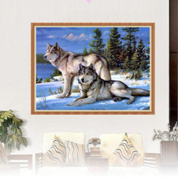 5d Diy Mosaik Diamant Målning Broderi Wolves Korsa Sy Kits Hantverk Hem Dekor Diamant Bildy102