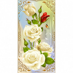 30 X 56cm 5d Diy Diamant Målning Reste Sig Blomma 3d Korsa Sy Diamant Broderi Flores Broderi Ruter Vägg