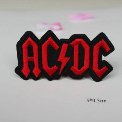 Mode Motiv Acdc Bricka Lappa 1 St Röd Brev Broderad Järn På Plåster För Kläder Plagg Applikationer