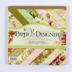 7 39 39 Söt årgång Blomma Fåglar Och Fjäril Mönster 40sheets Scrapbooking Papper Bakgrund Papper