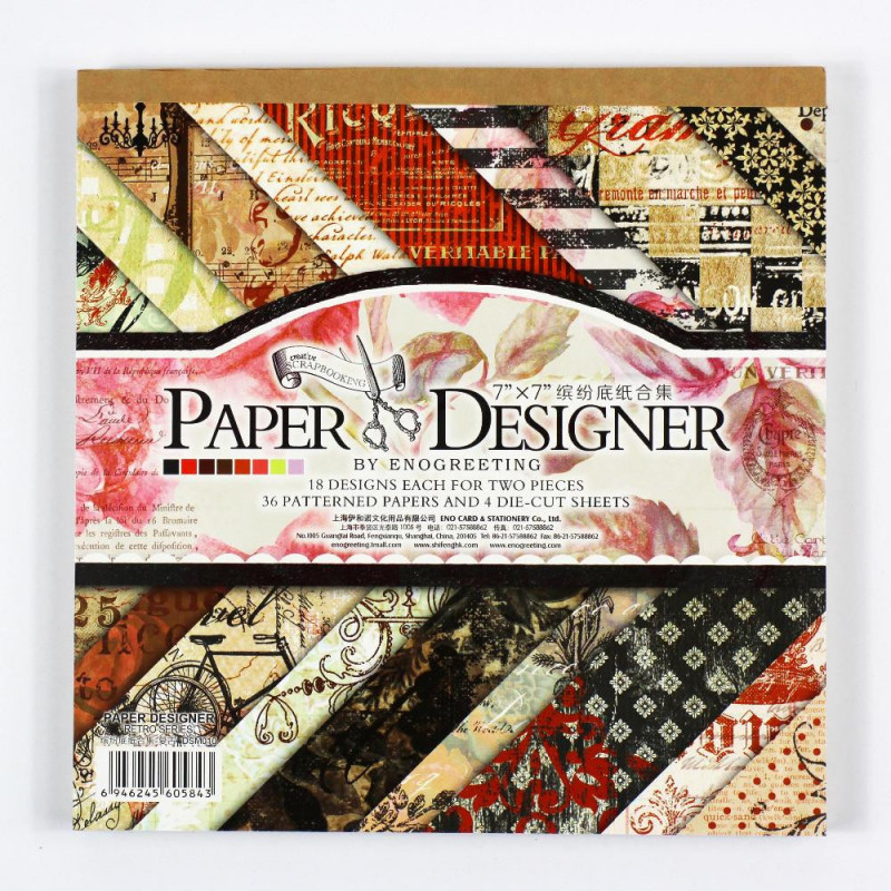 7 39 39 Topp Kvalitet Gammal Tid Tema årgång Scrapbooking Bakgrund Papper Uppsättning 40sheets