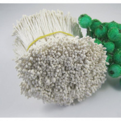 576pcs 1mm Matte Vit Dubbel Beger Sig Blomma Stamen Pistill Kaka Dekoration Hantverk Diy 11020101 576
