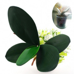 1 Pcs Pu Artificiell Grön Fjäril Orkide Blad Plast Blomma Blad Hem Bröllop Fest Dekoration