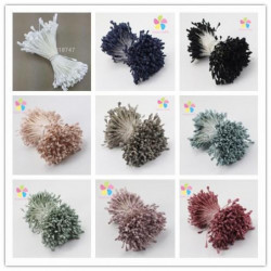 900pcs Massa 3mm Blandad 9 Färger Matte Dubbel Beger Sig Blomma Stamen Pistill Kaka Dekoration Diy Hantverk
