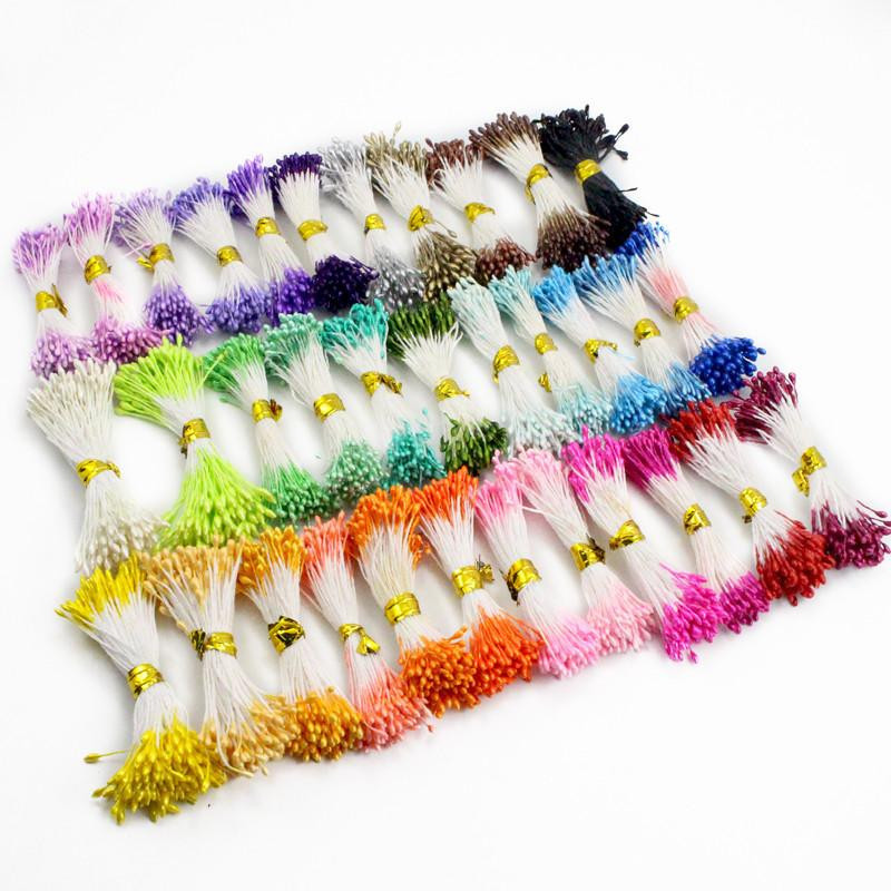 900pcs Massa Slumpmässig Blandad Färger Diy Pärla Blomma Stamen Pistill 1mm Blommig Stamen 11010106