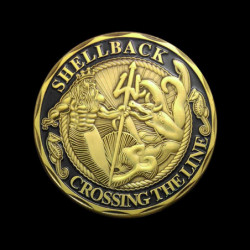 25% Av Oss Marin Shellback Korsning De Linje Utmaning Mynt Med Svart Målning