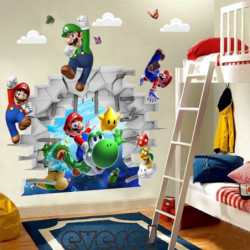 3d Se Super Mario Spel Konst Barn Rum Dekor Vägg Dekal Vägg Dekaler Mural Ws