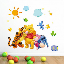 Vänner Med Winie Pooh Vägg Klistermärken För Barn Rum Dekorationer 2006 Diy Pvc Djur Film Hem Dekaler