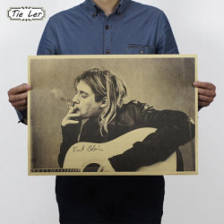 Slips Ler Kurt Cobain Nirvana Frontman Sten Affisch Kraft Papper Kafé Bar Affisch Retro Affisch Vägg