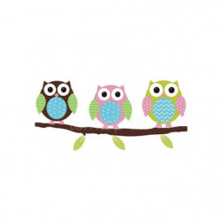 Söt Diy Avtagbar Färgrik Sex Owls Fågel Gren Dekal Vägg Mural Sticker Affisch Hem Rum Dekor