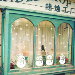 Snögubbe Snöflinga Jul Dekoration Fönster Glas Vägg Sticker För Barn Rum Dekaler Affär Fönster
