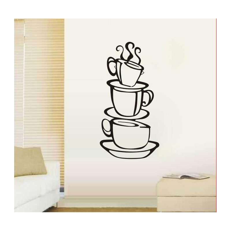 3 Kaffe Koppar Kreativ Vägg Dekal Avtagbar Vil Vägg Dekal Diy Hem Dekor Vägg Konst Kök Tapet