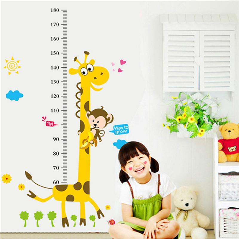 Sticker Giraff Mätning Höjd Linjal Vägg Sticker Avtagbar Sovrum Sticker Hem Dekal Tapet