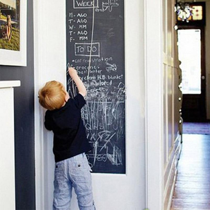 Svarta Tavlan Vil Svarta Tavlan Vägg Klistermärken 45 X 200cm Barn Ritning Leksak Vinilos Paredes