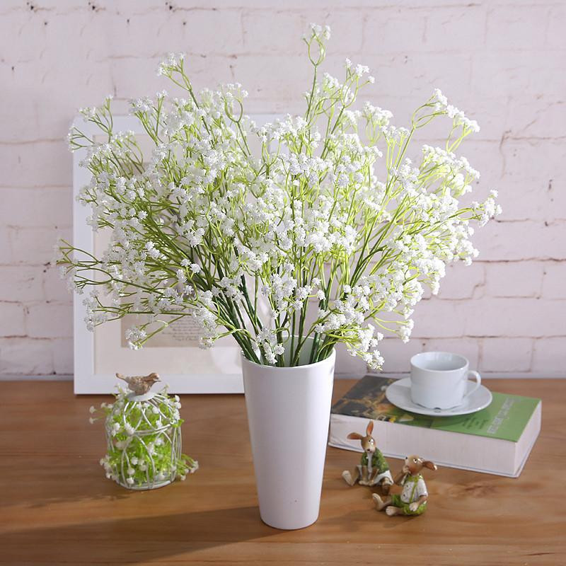 Vit Artificiell Dekorativ Blommor För Bröllop Plast Hem Dekoration Artificiell Blommor Säng Rum Dekorativ