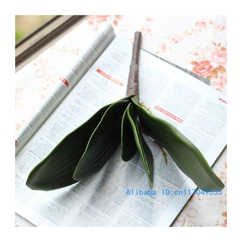 1 Pcs Artificiell Grön Fjäril Orkide Blad Plast Blomma Blad Hem Bröllop Fest Dekoration F11