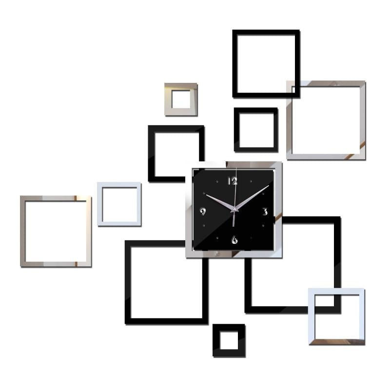 Vägg Klocka Diy Klockor Horloge Reloj De Pared Kolla På Modern Akryl Spegel Sticker Levande Rum Kvarts