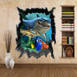 Tecknad Serie Fynd Nemo Hav Fisk 3d Se Konst Vägg Klistermärken Dekaler Mural Hem Dekor