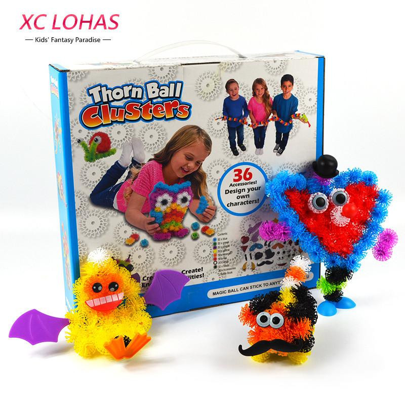 400pcs Diy Byggnad Blocks Puff Boll Montering Tagg Boll Kluster Barn Handgjort Pedagogisk Leksaker