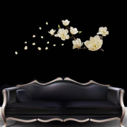 Löstagbar Magnolia Blomma Diy Mural Avtagbar Vägg Sticker För Vinilos Paredes Dekaler Levande Rum