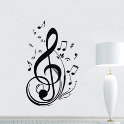 Mode Unik Svart Musik Notera Anteckningar Dekal Vägg Sticker Levande Rum Konst Dekor Vägg Dekoration