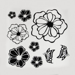 1 St 30 Centimeter X30 Centimeter Hushåll Sticker Blommor Och Fjärilar Hushåll Kylskåp Glas Hem Dekor
