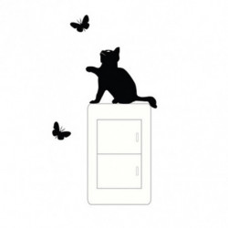 Topp Stor Tt Design Svart Katt Växla Klistermärken Rolig Pott Vägg Sticker Hem Dekor Dekaler Konst