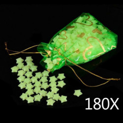 180pcs Stjärnor Glöd I De Mörk Lysande Fluorescerande Plast Vägg Dekoration För Bebis Unge Sovrum