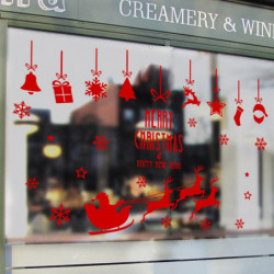 År Diy Hem Dekor Snö Jul Vägg Klistermärken Fönster Rådjur Santa Claus Glas Vägg Dekal Adornos