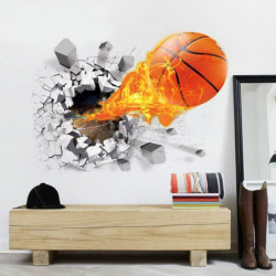 50 X70cm Vägg Dekaler Hem Dekor Pvc 3d Vägg Affisch Fotboll Basketboll Vägg Klistermärken För Barn