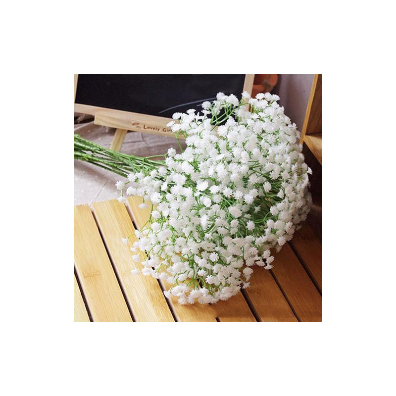 Newunique 1 Huvud Artificiell Baby 39 S Andetag Gypsophila Silke Blomma För Fest Bröllop Hem Dekoration
