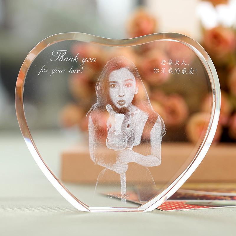 K9 Kristall Hjärta Fotos Ram 2d Laser Graverad Familj Bröllop Foto Album För Valentine 39 S Dag Årsdag
