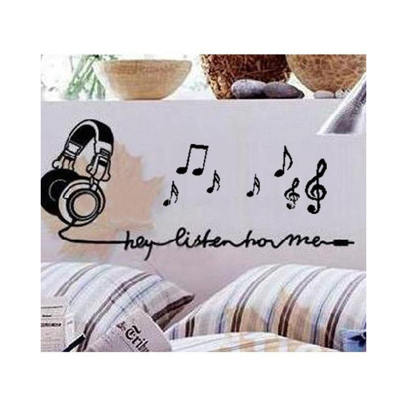 Avtagbar Lyssna Musik Anteckningar Vägg Sticker Vil Dekal Hem Dekor 50x35cm