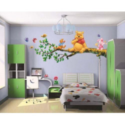 Winnie De Pooh Blommor Vägg Dekaler Sticker Dekor Pvc Avtagbar Barn Barnkammare C01