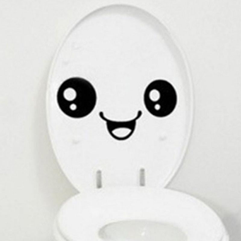 Super Handla Härlig Leende Ansikte Vägg Klistermärken Vägg Sticker Toliet Sticker Kylskåp Tvättning