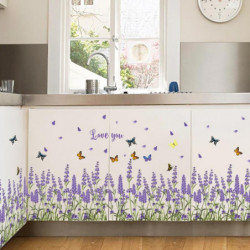 Lavendel Rhe Bmc Kreativ Diy Blomma Vägg Sticker Ingång Kök Badrum Sovrum Levande Rum Vägg Sticker