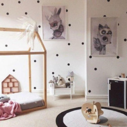 Polka Dots Vägg Sticker Iwall Sticker Bebis Barnkammare Dots Vägg Dekal Avtagbar Lätt Vägg Dekor