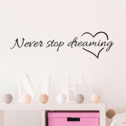 Inspiration Citat Ord Aldrig Sluta Dreaming Kärlek Hjärta Hem Sovrum Dekor Vägg Dekal Vän Studerande