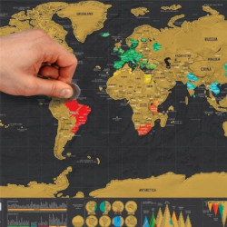 Pflamma Ritad För Hand Värld Karta Vägg Sticker Repa Av Beläggning Affisch Mapa Mundi Vägg Dekal