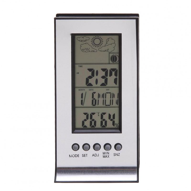 Termometer Hymeter Väder Station Trådlös Fuktighet Och Temperatur Övervaka Med Larm Klocka