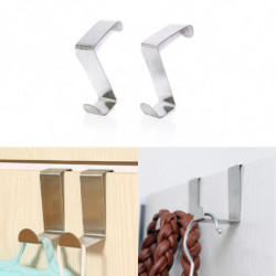 2pcs Rost Stål Själv Hem Kök Vägg Dörr Hållare Krok Galge Hängande Täcka Krokar