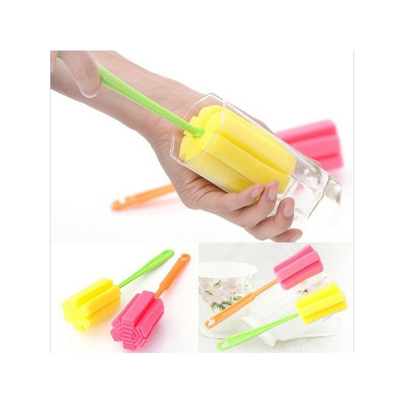 Hållbar Kopp Borsta Rengöring Svamp Rena Rengöring Flaska Scrubber Kök Verktyg Te Glas Porslin Porslin