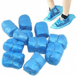 100 Pc Pag Disponibel Plast Tjock Skor Covers Skoöverdrag Skyddande Matta Skor