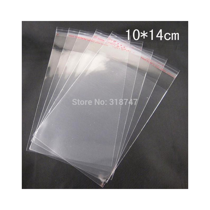 100pcs Massa 10 X 14cm Klar Lagring Väska Själv Lim Täta Plast Påsar Paket 19010004 10 X 14d100