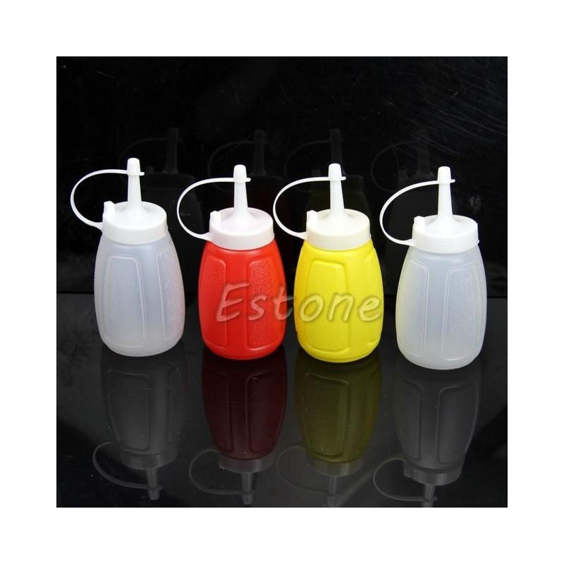 2pc 200ml Plast Sås Olja Vinäger Ketchup Essa Senap Flaska Dispenser