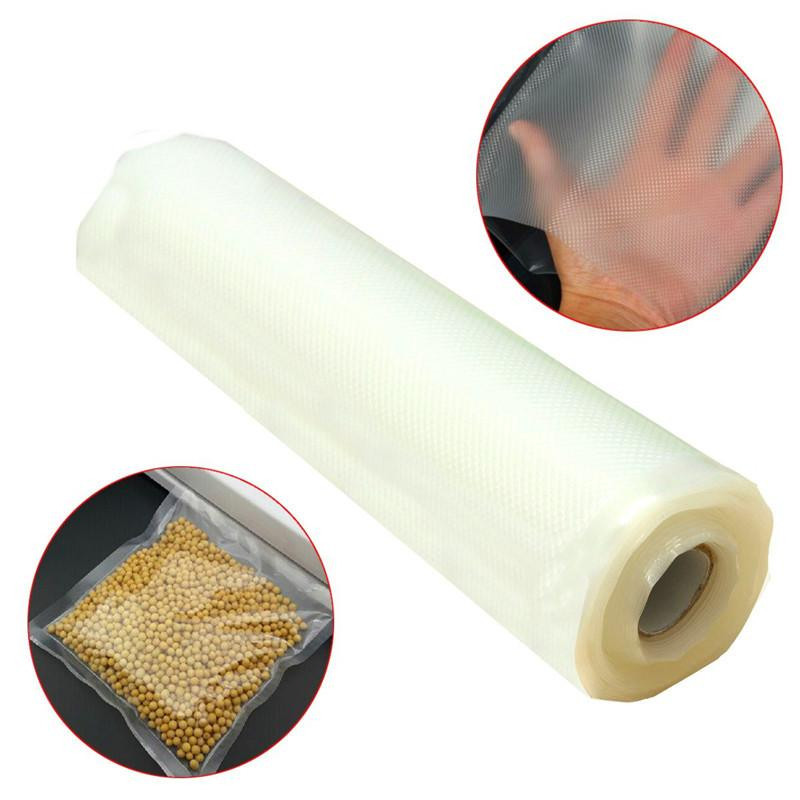 Hållbar 20cmx500cm Vakuum Värme Sealer Mat Färsk Sparare Väska Rolls Mat Lagring Påsar Saran Omslag